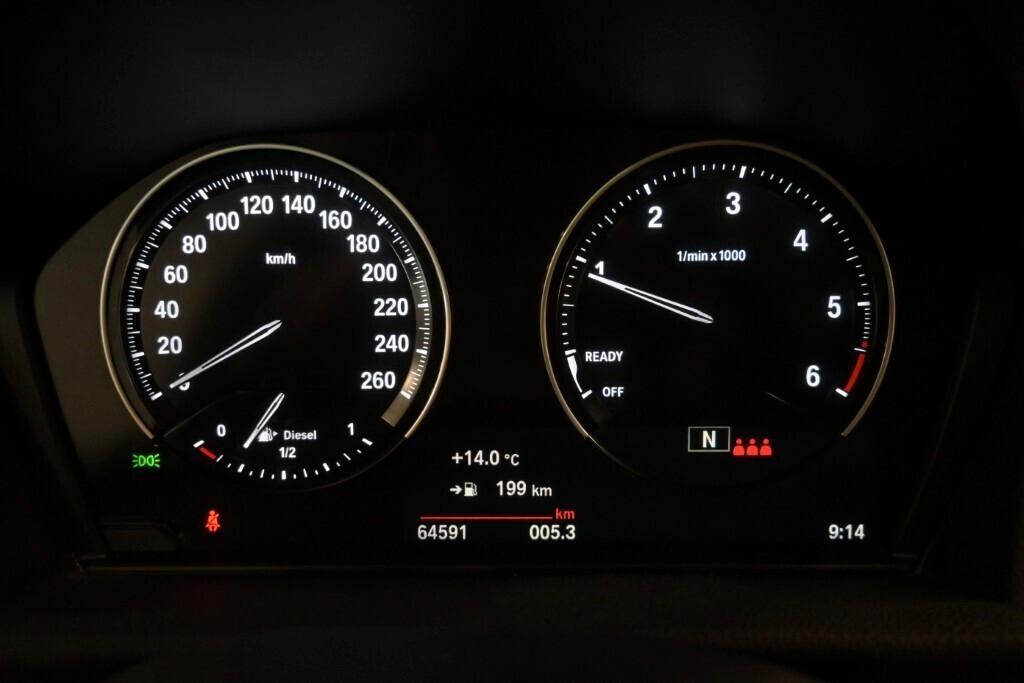 BMW 216D ACTIVE TOURER 116CV 6M. BUSINESS ADVANTAGE ( FARI LED - PELLE - TETTO PANORAMICO APR. - CRUISE - NAVI - PARK ASSISTANT - TELECAMERA POST. )