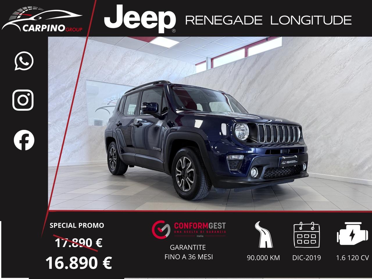 Jeep Renegade 1.6 Mjt DDCT 120 CV Longitude