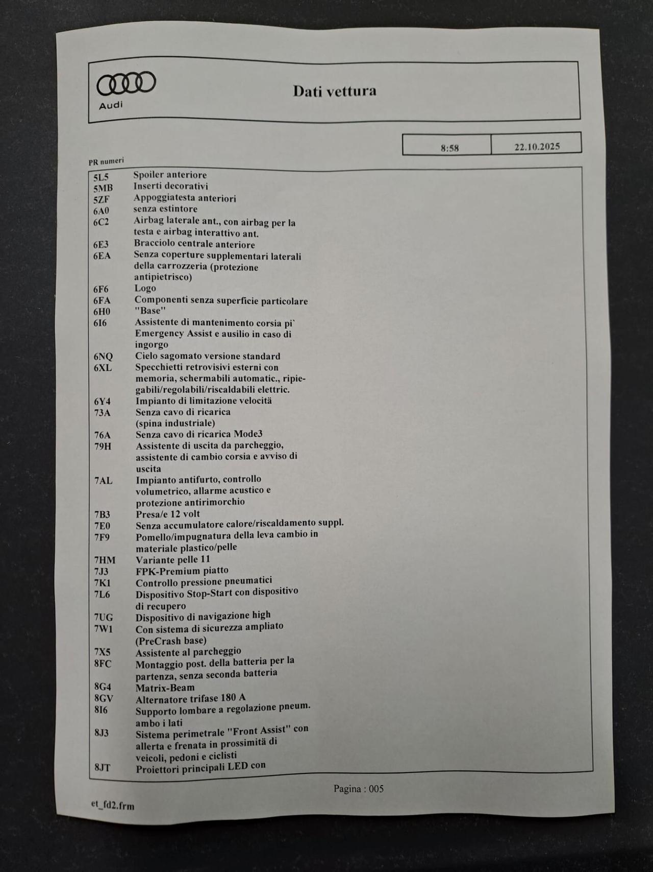 Audi A3 RS 3 SPB TFSI quattro S tronic 400CV