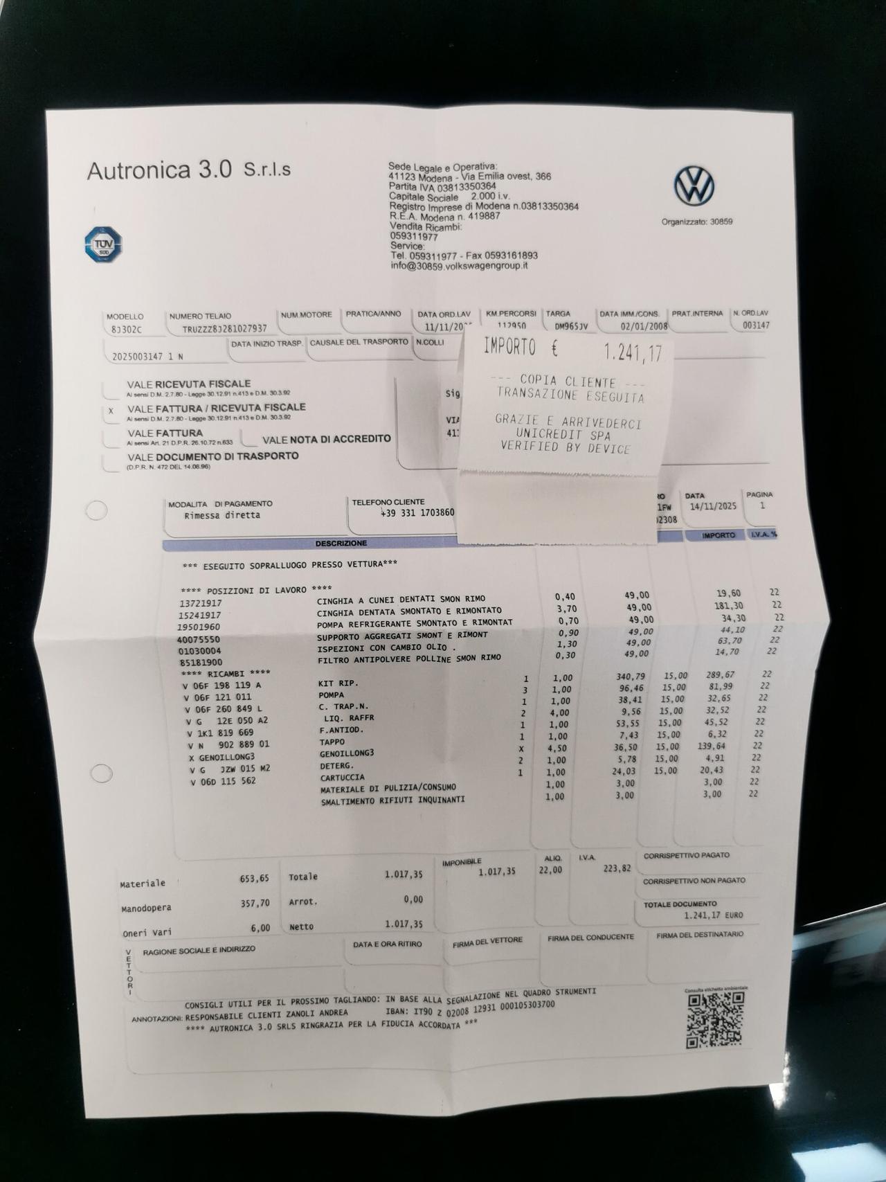 Audi TT Coupé 2.0 TFSI Unicoproprietario Distribuzione ok