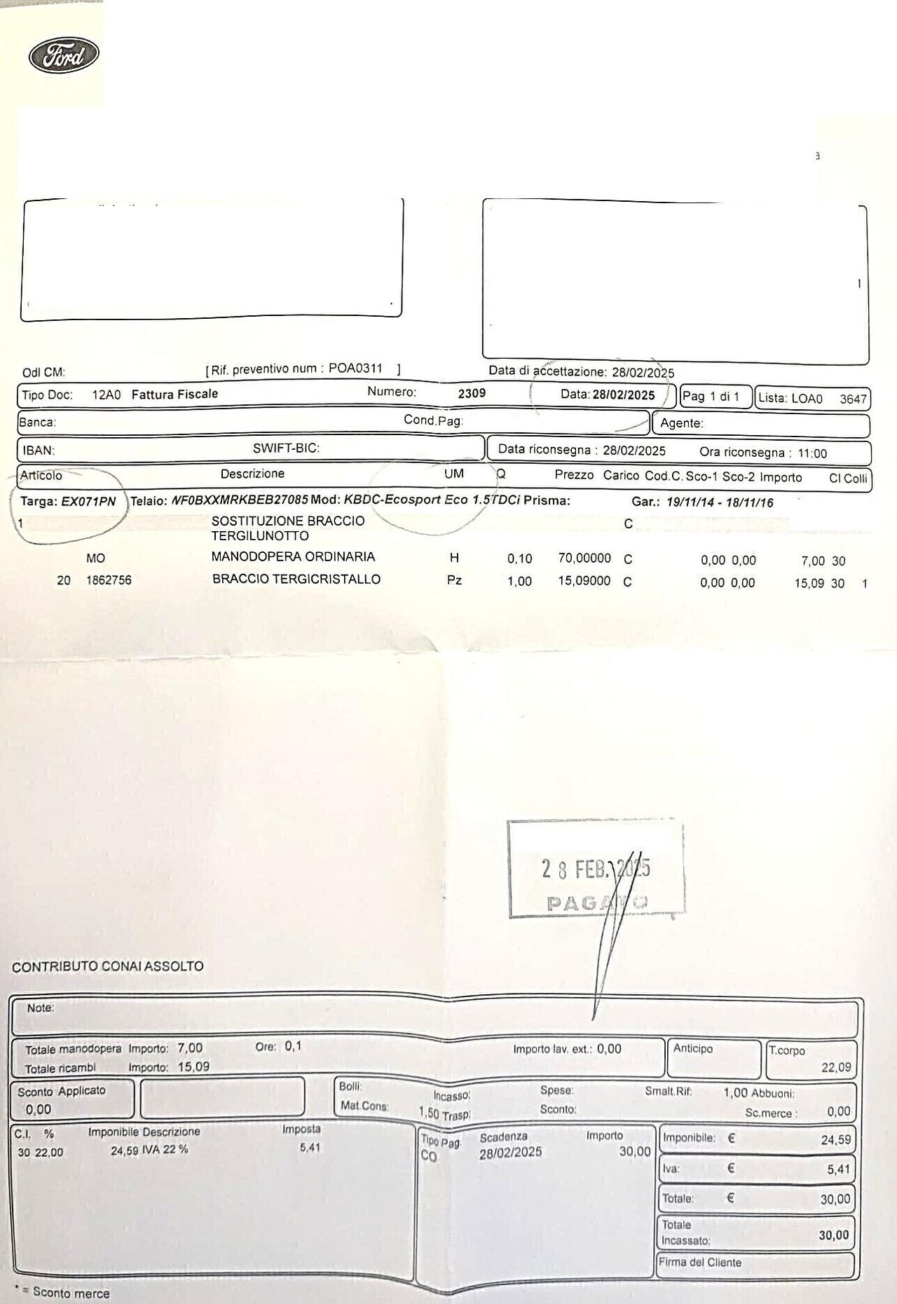 FORD ECOSOPRT 1,5 Tdci-UNICA PROPR-4 REVISIONI