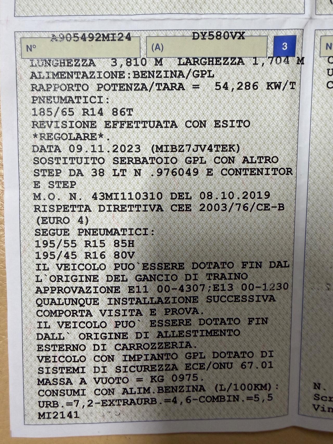 LANCIA YPSILON ECOCHIC 1.4 BENZ-GPL 2033 EURO4