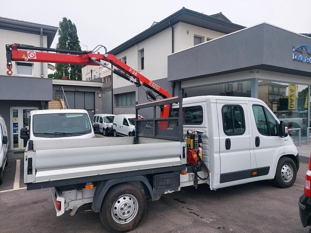 Fiat Ducato 7posti 2.3mjet Gru FASSI Cassone FISSO 2018 *PIENO OMAGGIO*