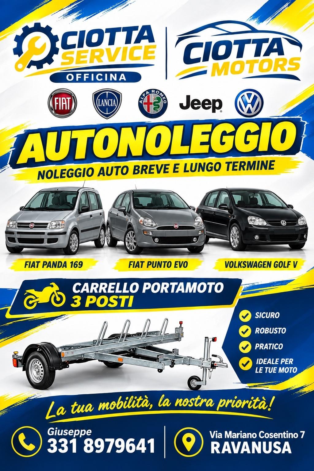 noleggio auto e carrello moto