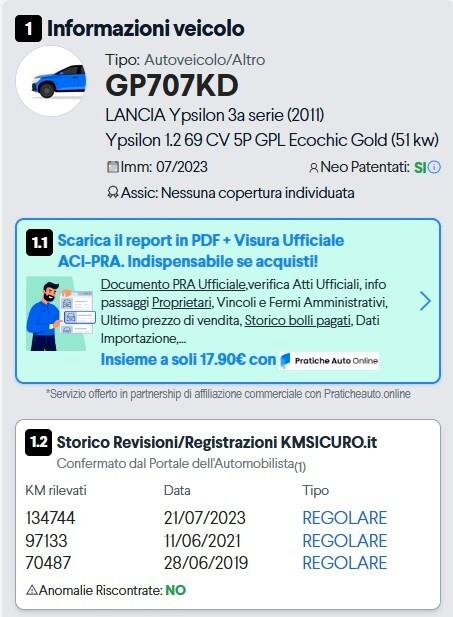 Lancia Ypsilon 1.2 69 CV 5 porte GPL Ecochic Elefantino