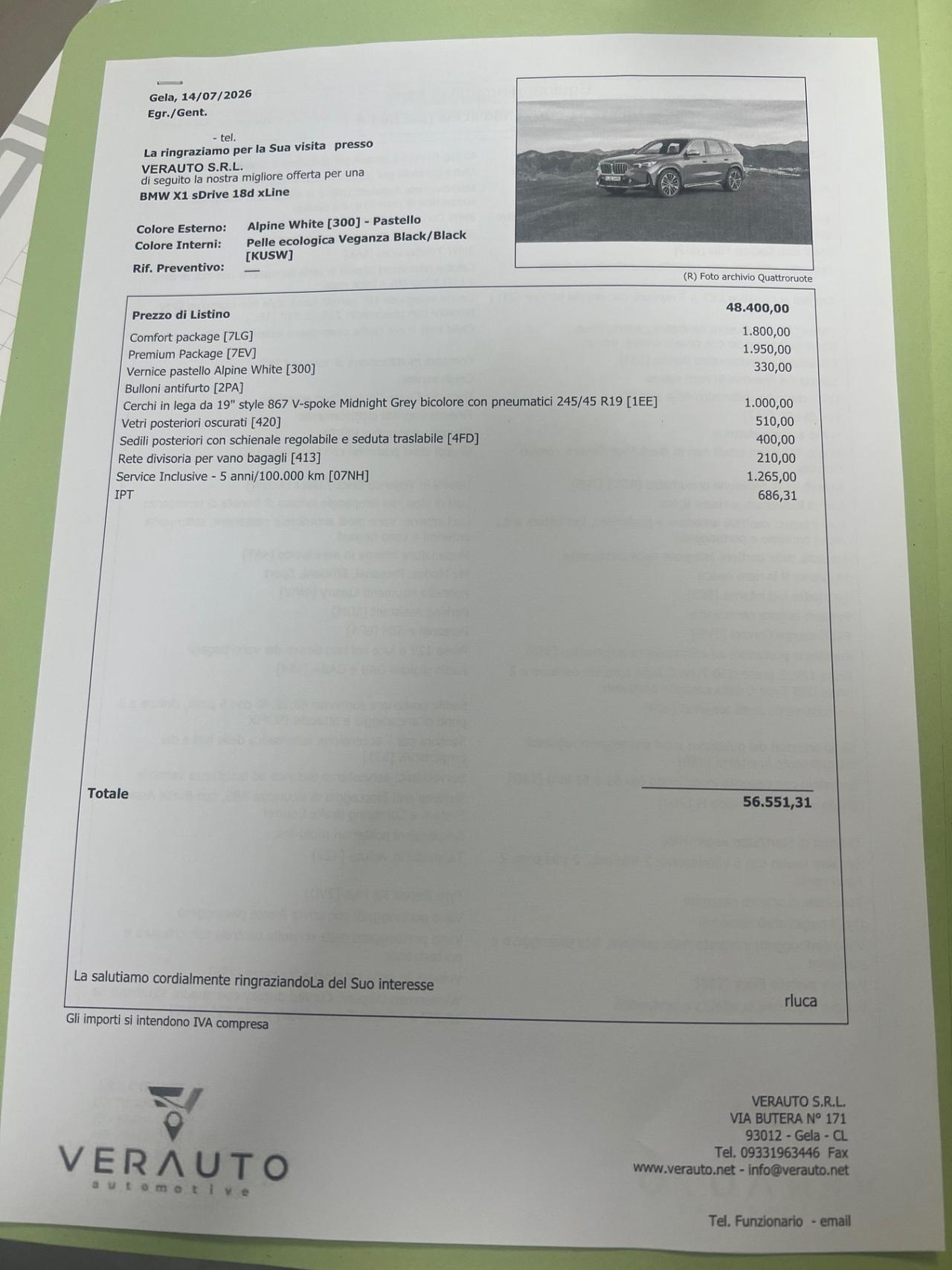 Bmw X1 sDrive 18d xLine - possibilità noleggio no scoring