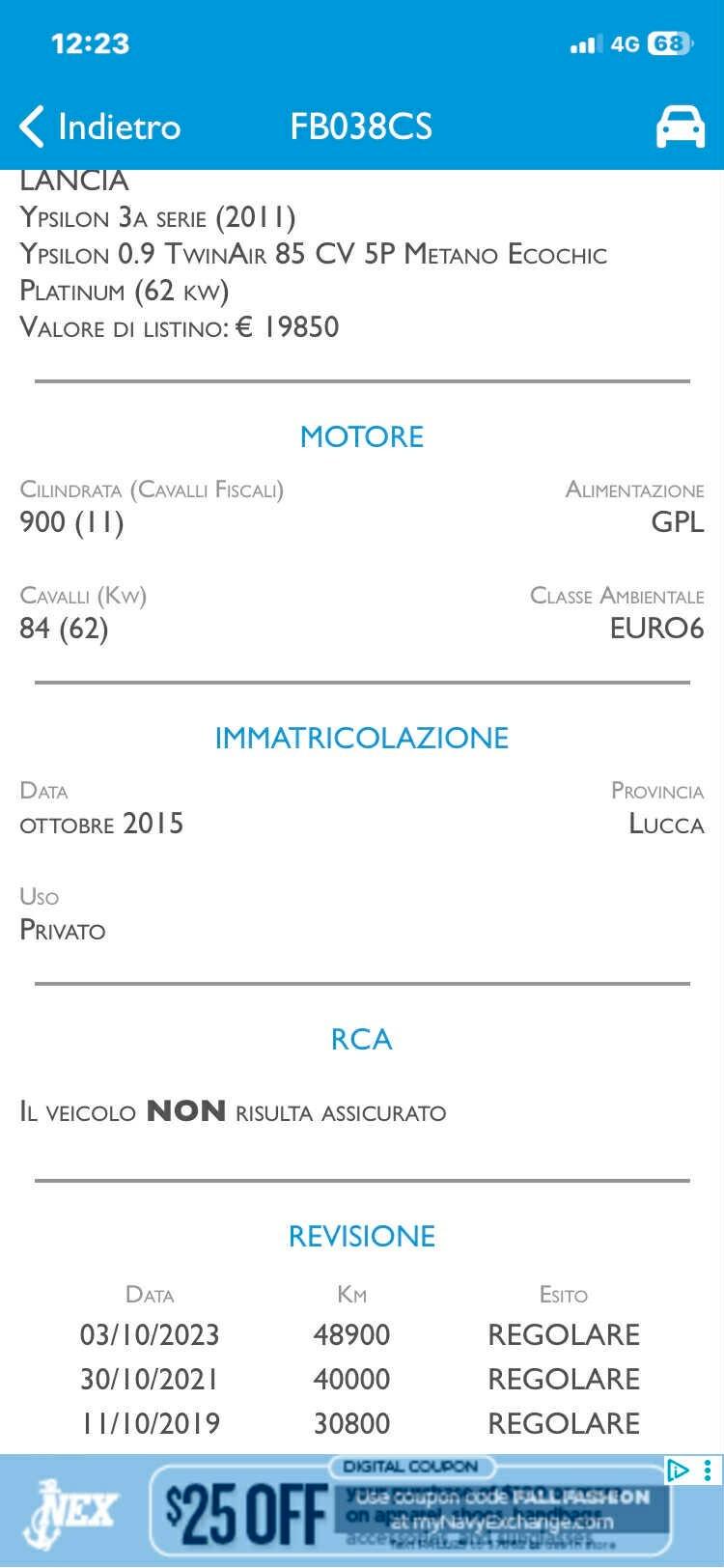 Lancia Ypsilon 0.9 TwinAir Ecochic KM 58000 Nuova