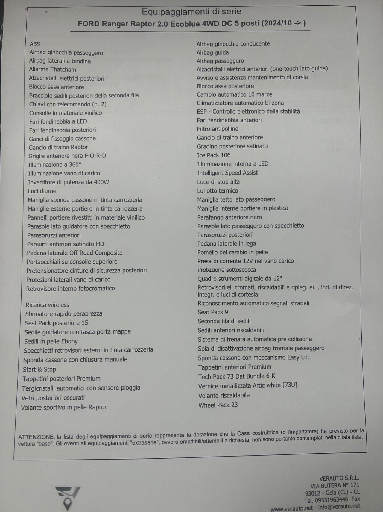 Ford Ranger Raptor 2.0-210cv OFFERTA T-STOCK PREZZO IMPERDIBILE