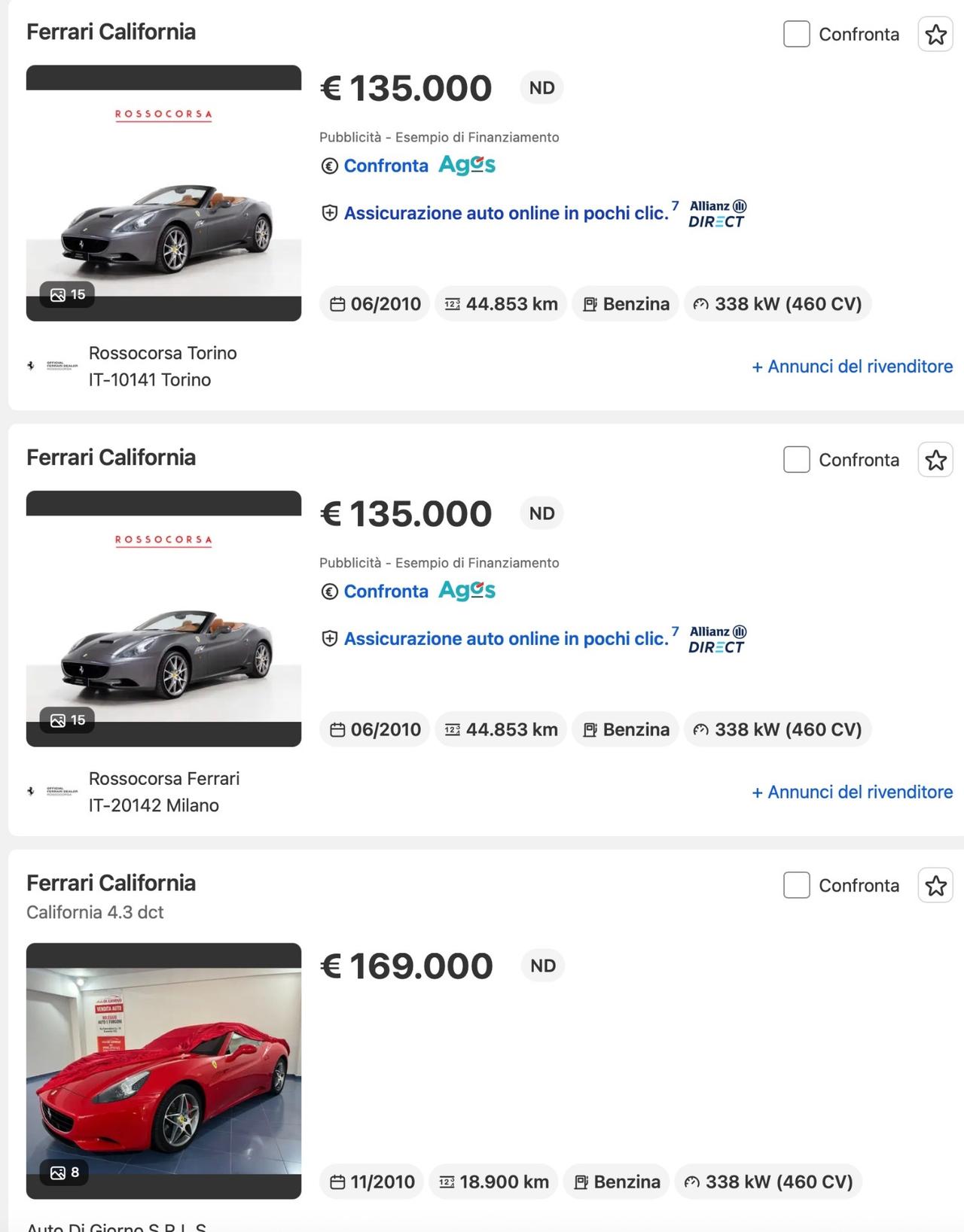 Ferrari California DCT- LEGGERE LA DESCRIZIONE !!