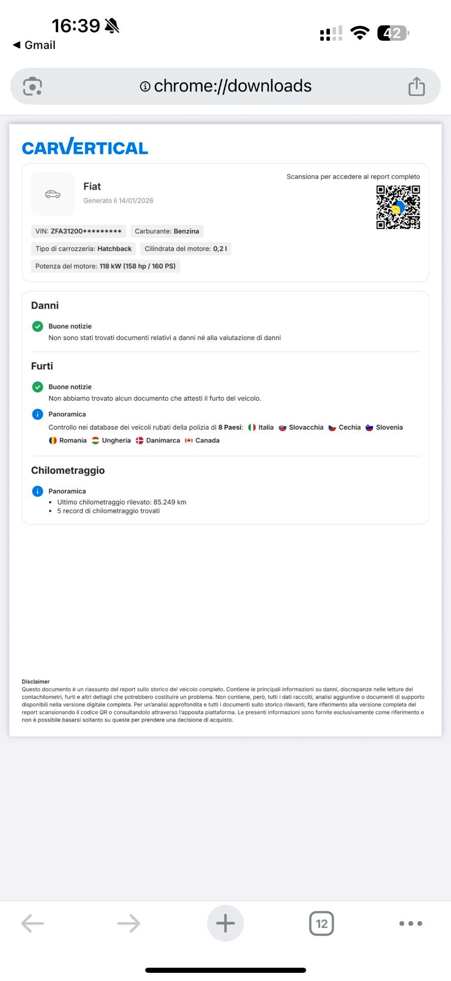 Abarth 595 C 1.4 Turbo T-Jet 160 CV MTA Competizione