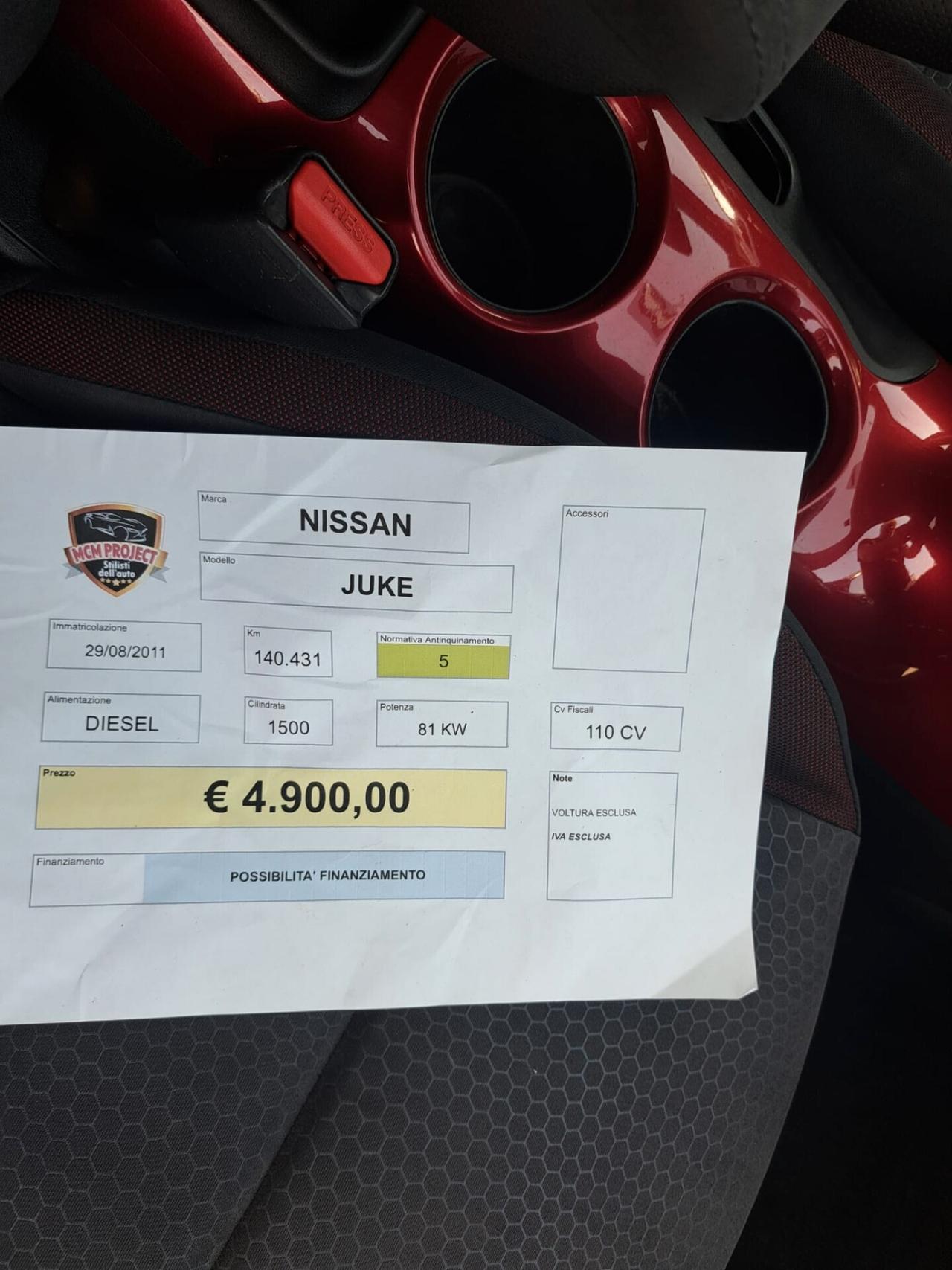 Nissan Juke 1.5 dCi Visia