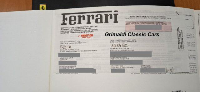 FERRARI 512 TR cat *UNICO PROPRIETARIO - ITALIANA DA SEMPRE*
