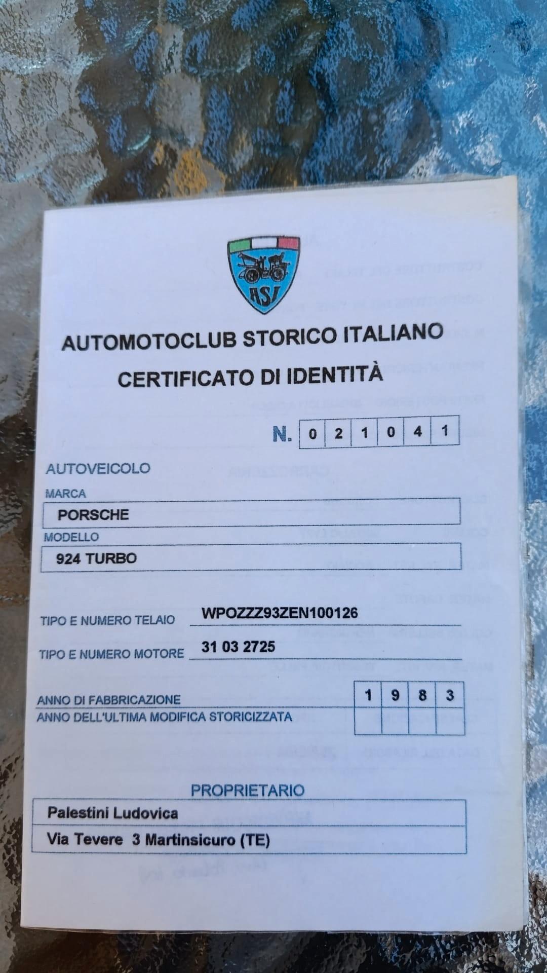Porsche 924 2.0 Turbo ASI ORO