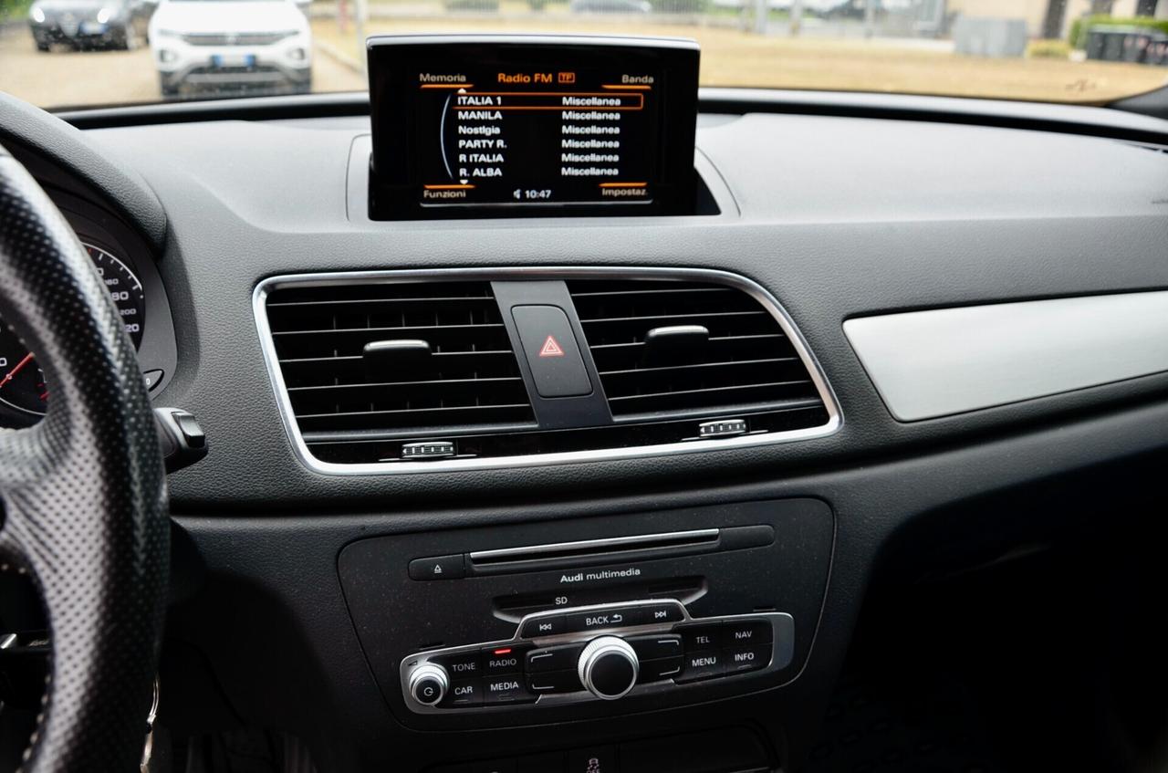 AUDI Q3 2.0 TDI S-LINE INT-EXT 150cv, UNICOPROPRIETARIO, UFF ITALIANA, EURO 6B, XENO, 18", PERMUTE