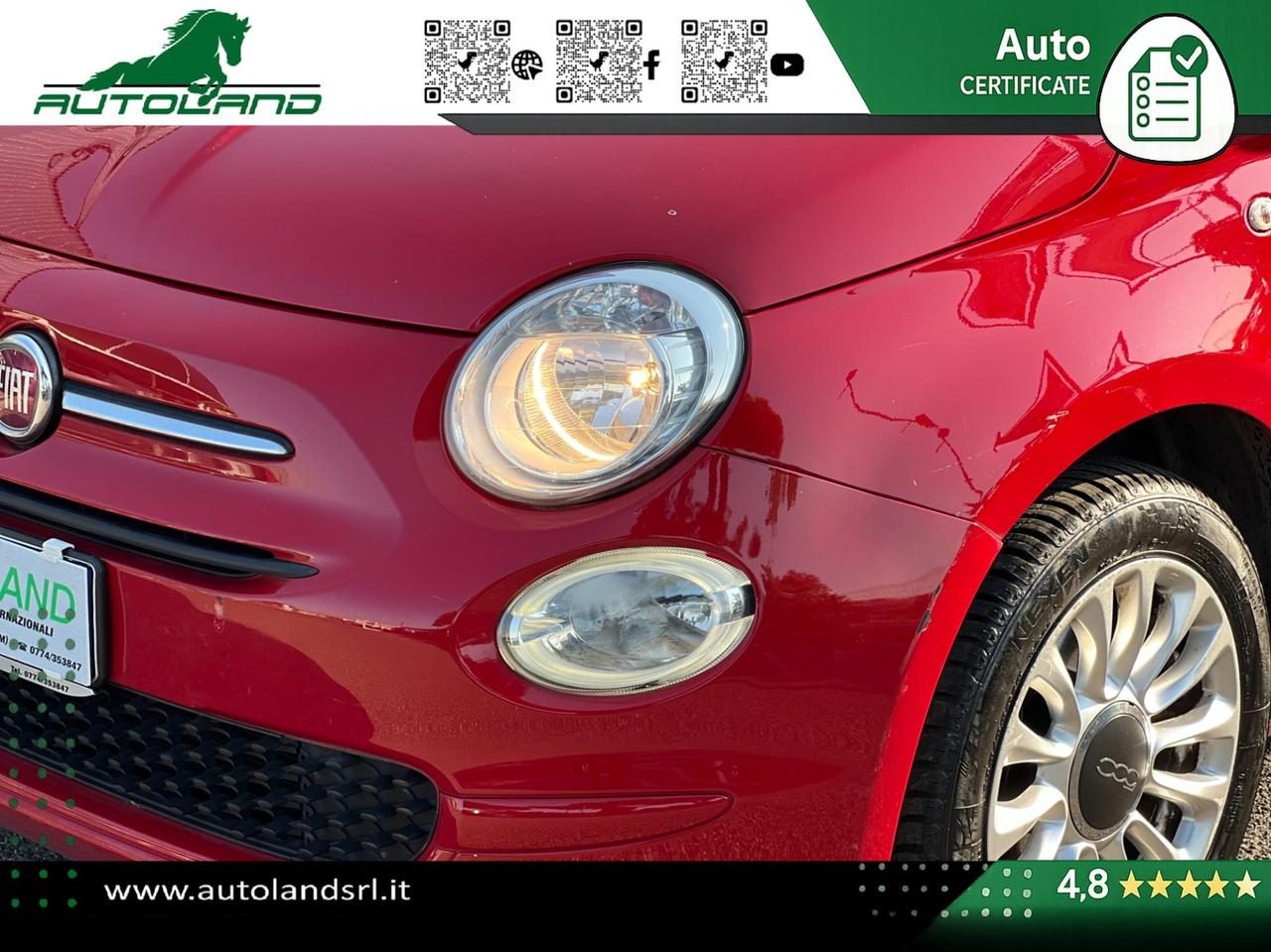 Fiat 500 1.2 69cv my19 Ok Neopatentati - Sensori di Parcheggio - Cruise Control - Uconnect 5"