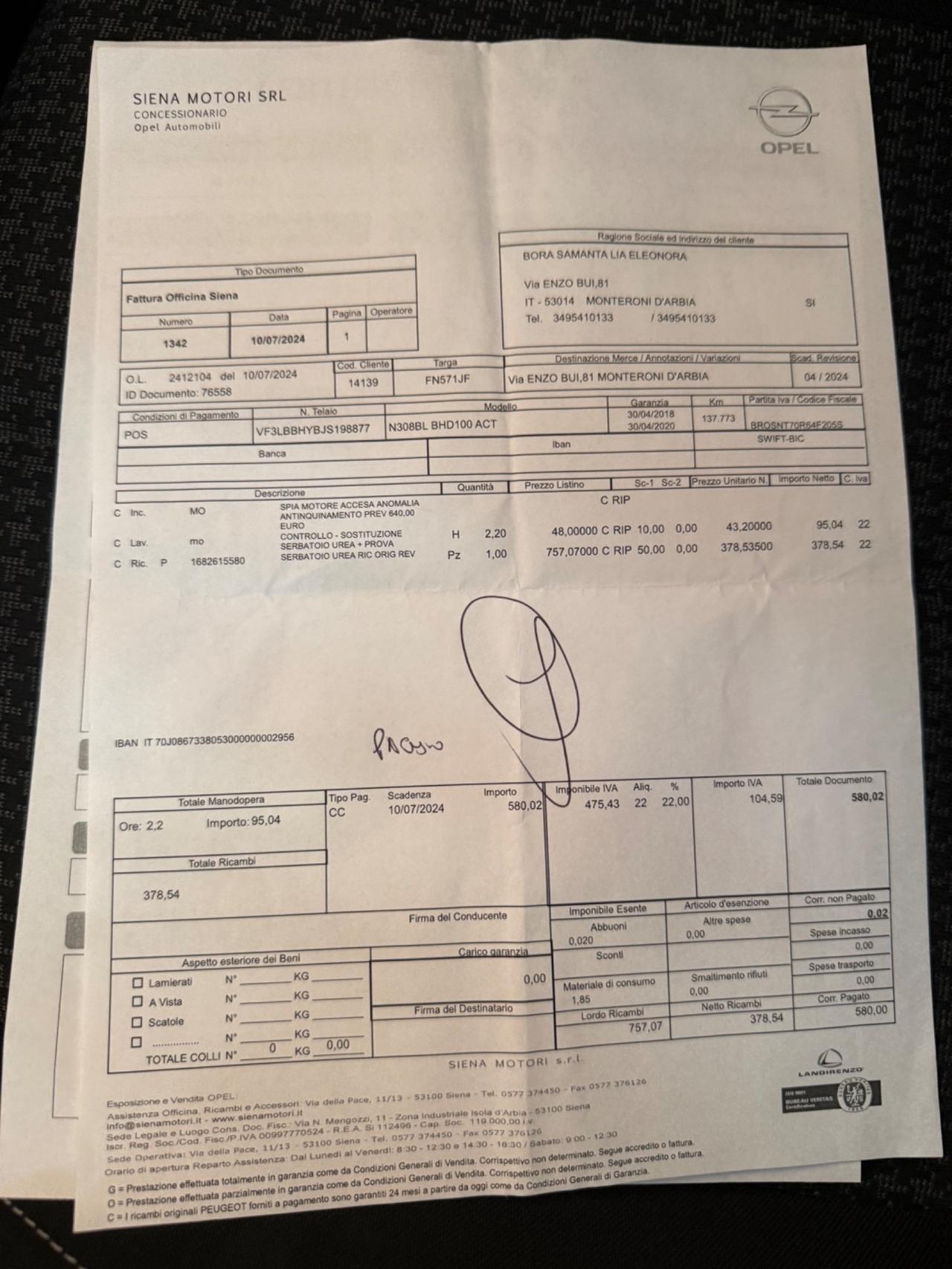 Peugeot 308 1.5 Diesel - Tagliandi certificati