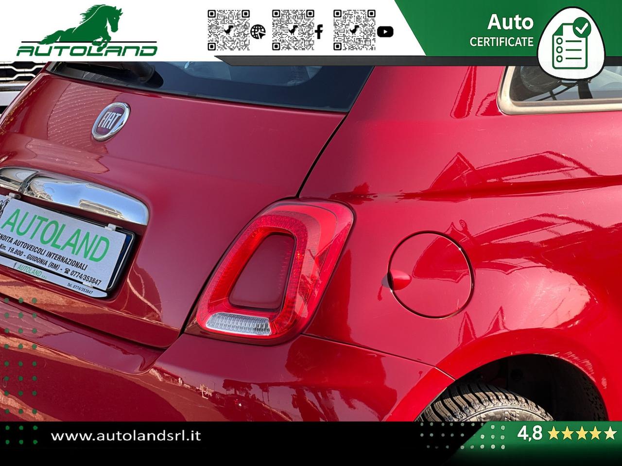 Fiat 500 1.2 69cv my19 Ok Neopatentati - Sensori di Parcheggio - Cruise Control - Uconnect 5"