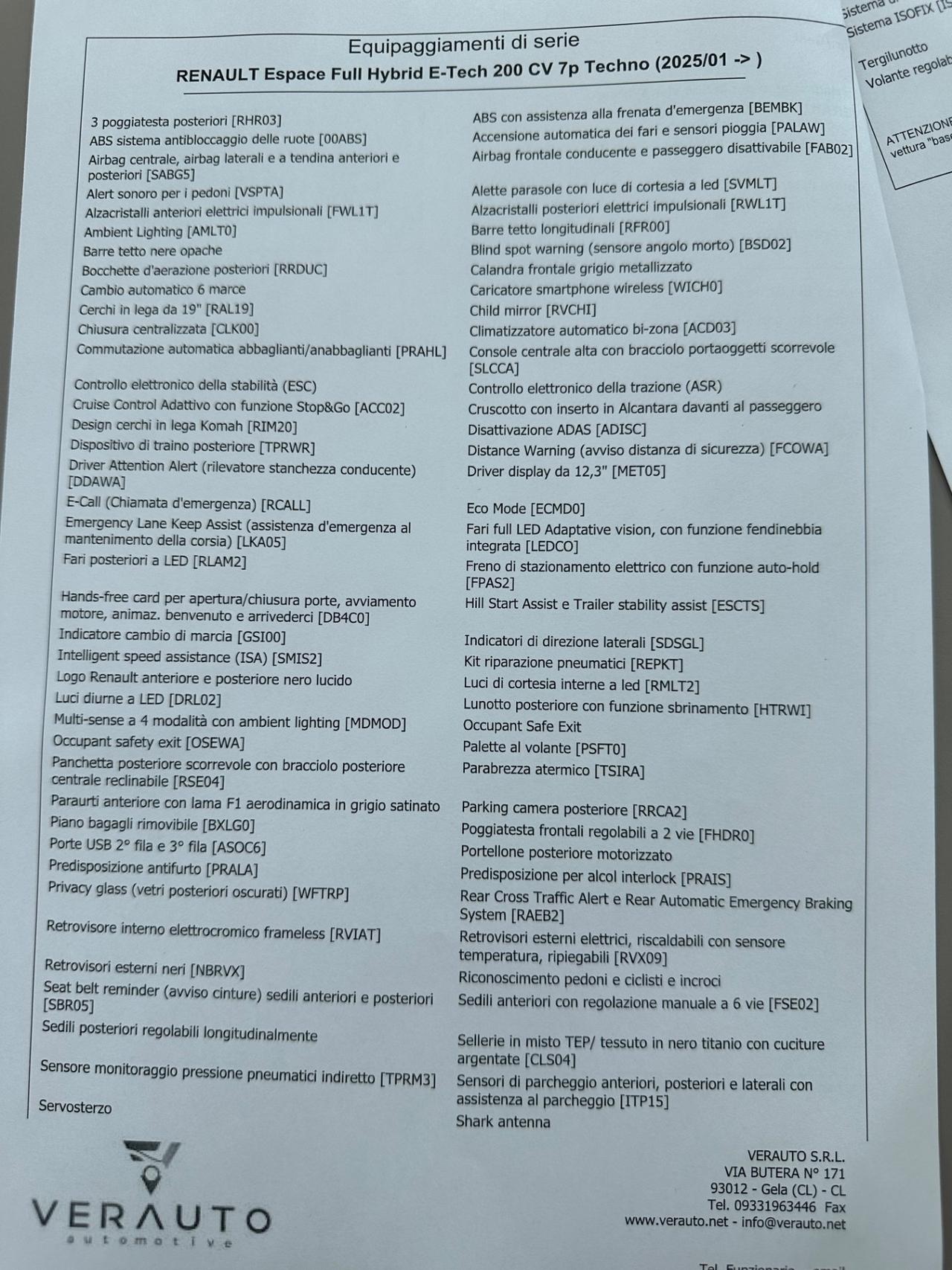 Renault Espace Techno Super Offerta T-Stock prezzo imperdibile