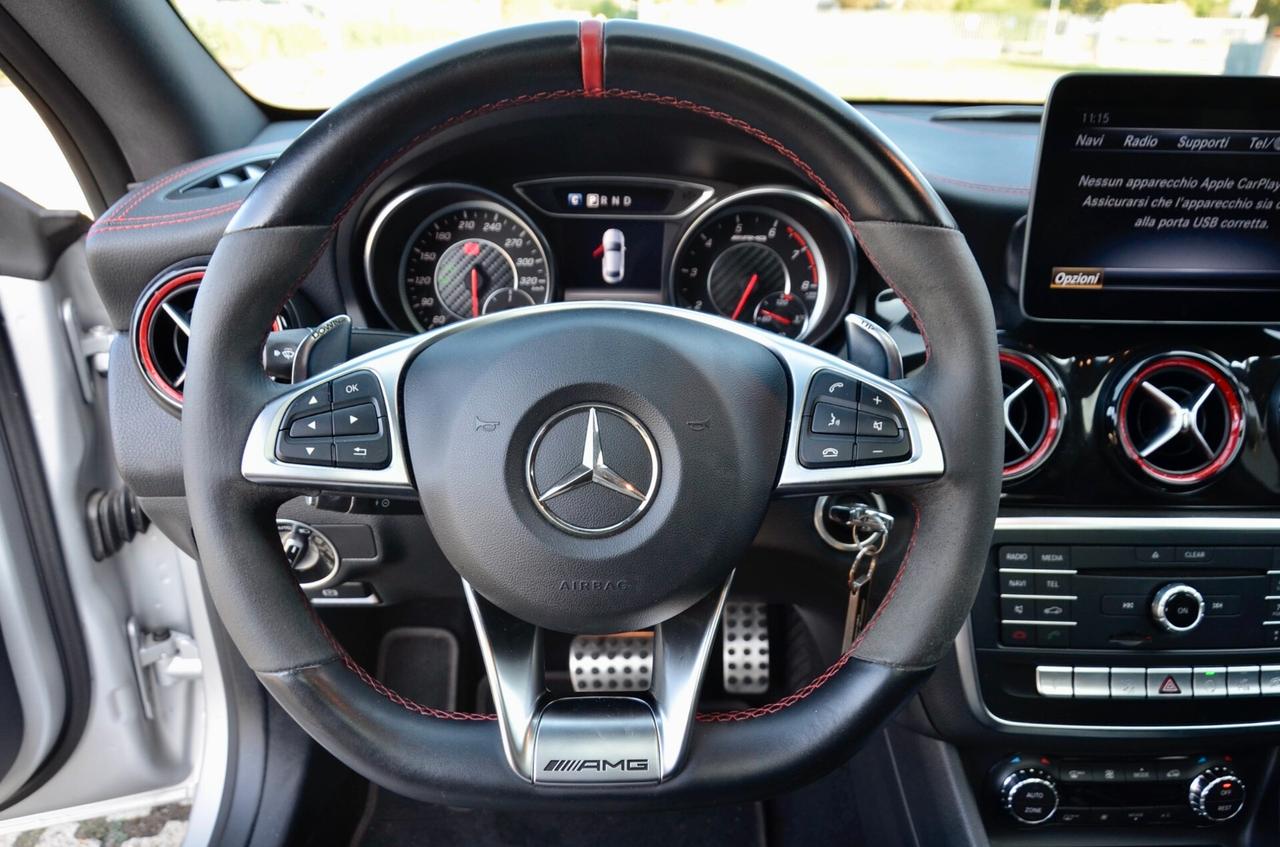 MERCEDES-BENZ CLA AMG 45 4MATIC 381cv AUTO, UFF ITALIANA, EURO 6B, TETTO, NIGHT PACK, SCARICO PERFORMANCE, PERMUTE