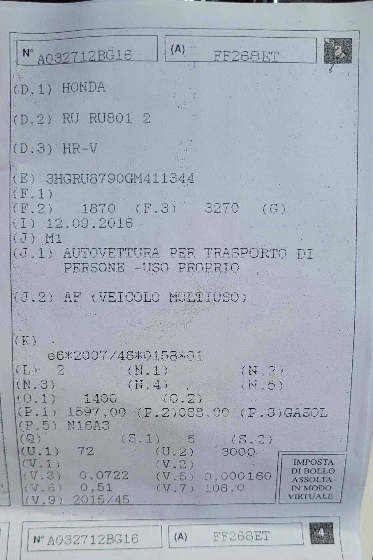 Honda HR-V 1.6 i-DTEC Executive Navi ADAS