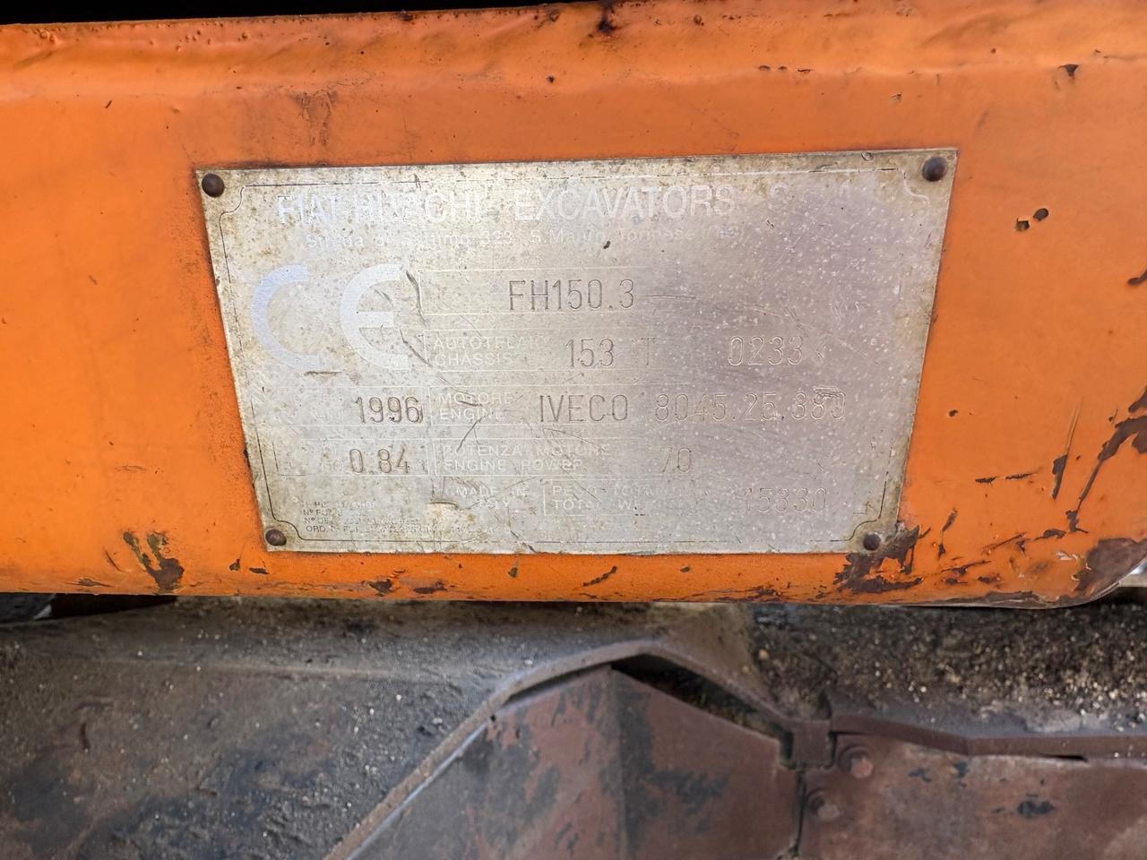 Escavatore Fiat Hitachi FH150.3