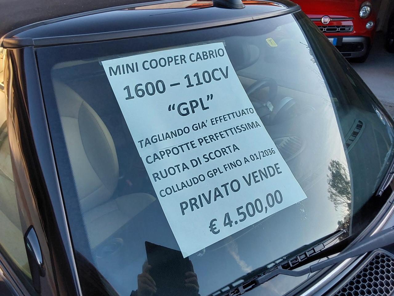 Mini 1.6 110 CV Cooper Cabrio GPL Cambio Automatico
