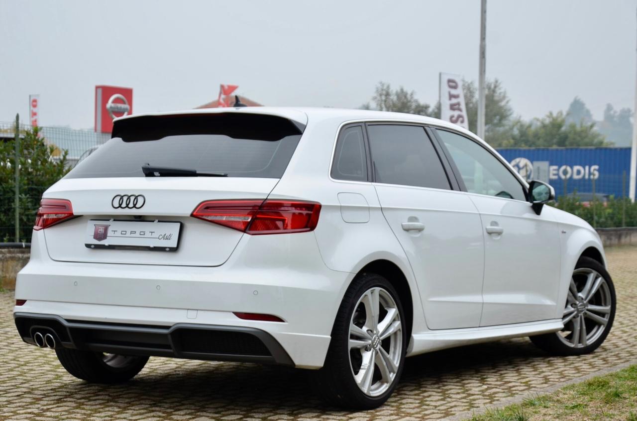 AUDI A3 SPORTBACK 35 2.0 TDI S-LINE EDITION 150cv S-TRONIC, UFF ITALIANA, EURO 6D, FULL LED, RETROCAMERA, PERMUTE