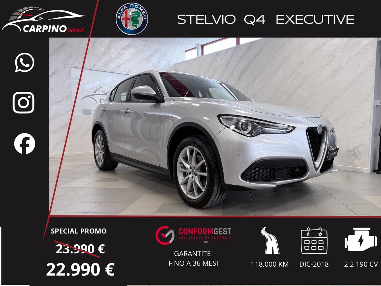 Alfa Romeo Stelvio 2.2 Turbodiesel 190 CV AT8 Q4 Executive