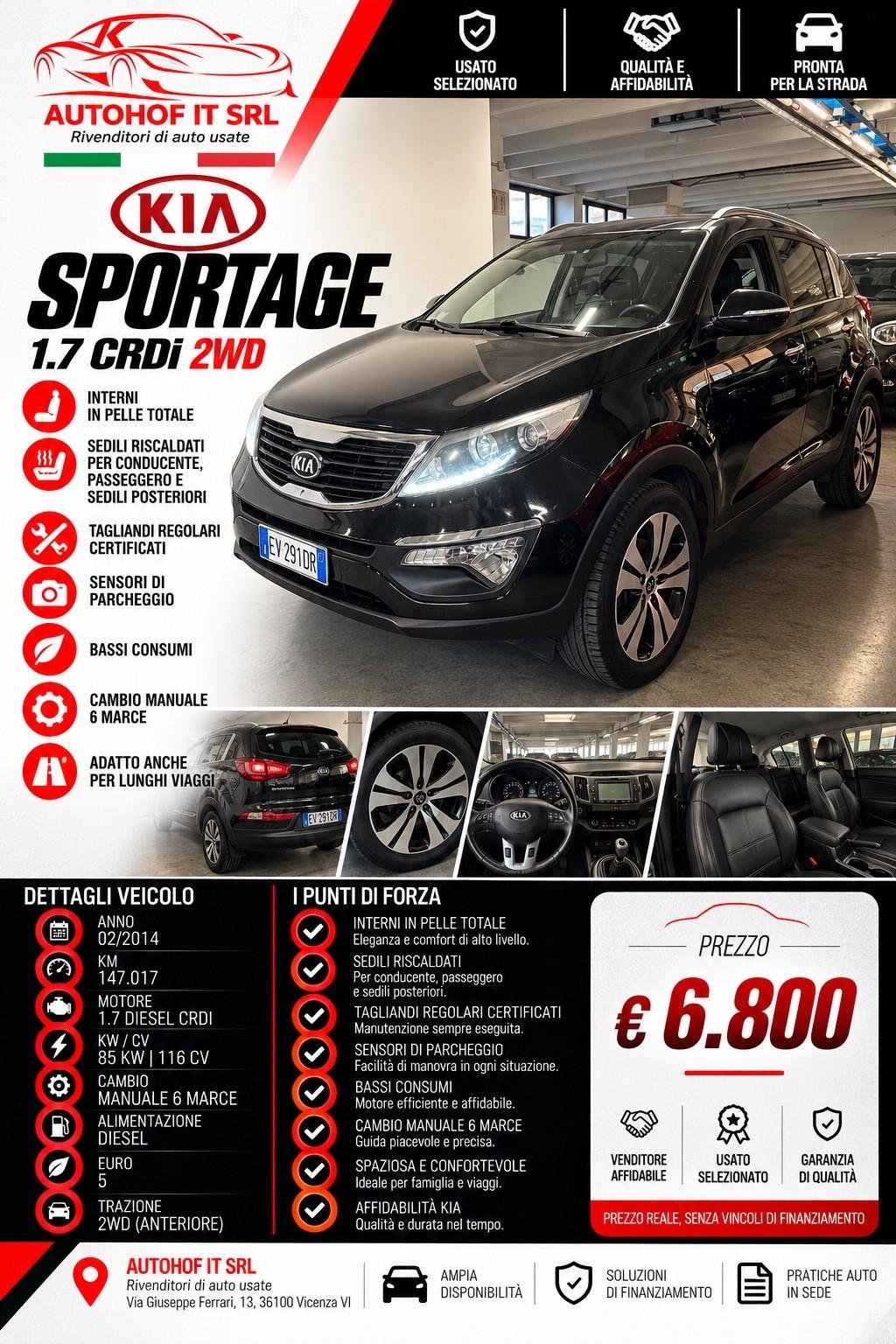 Kia Sportage 1.7 CRDI 2WD *PELLE*