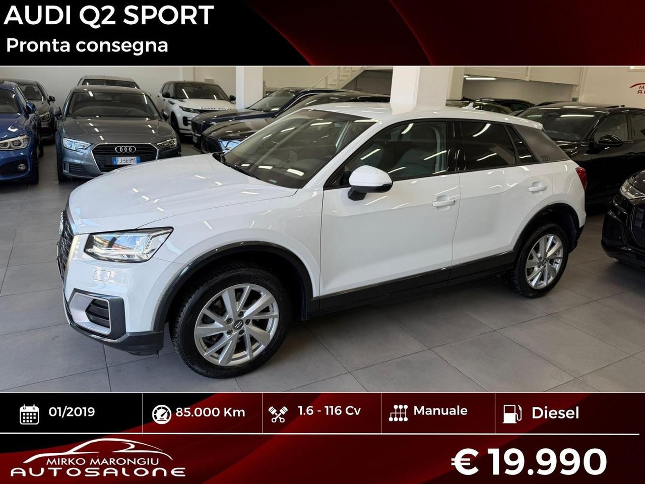 Audi Q2 SPORT 1.6 116cv 30 TDI FINANZIABILE