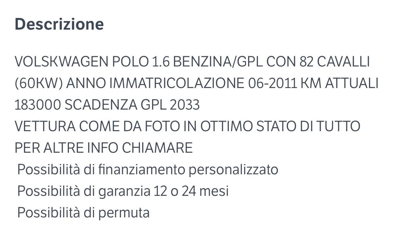 Volkswagen Polo 1.6 5 porte Highline BiFuel