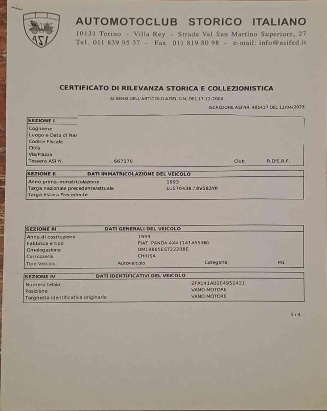 FIAT Panda 1ª serie 1100 i.e. cat 4x4 Country Club