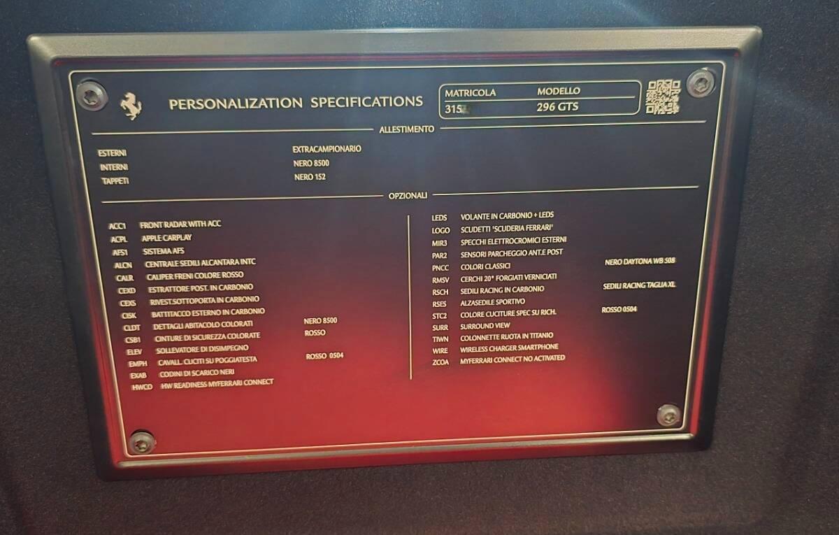 Ferrari 296 GTS *NUOVA - DEMO EXTRACAMPIONARIO *