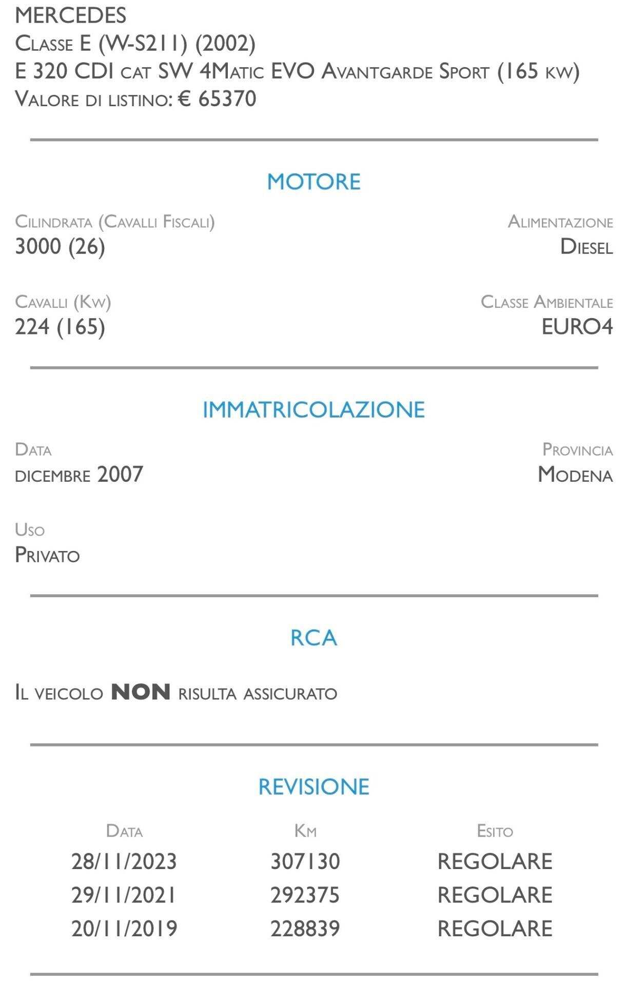 Mercedes-benz E 320 CDI cat S.W. 4Matic EVO Avantgarde Sport