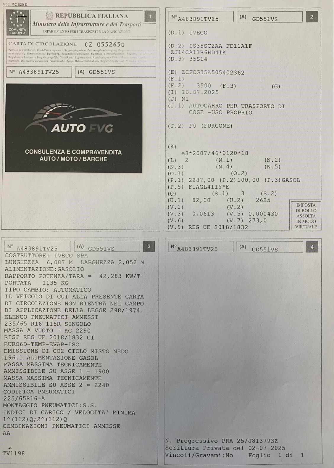 Iveco Daily 35-140 hi matic 6 M. Automat. Unicoprop