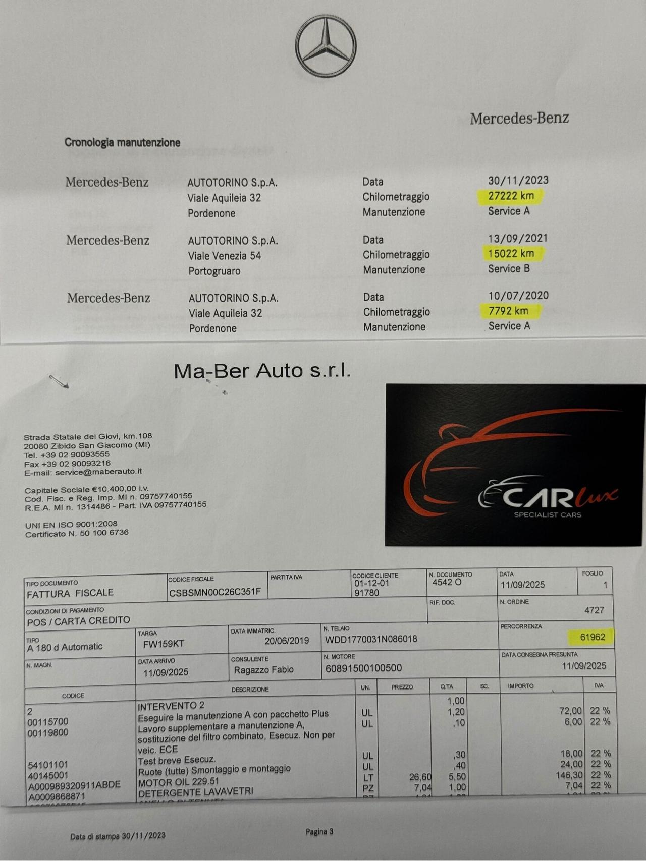 Mercedes-Benz A 180 d Premium AMG TETTO PACK LUCI