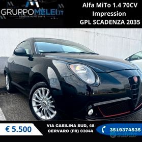 EURO6 Alfa MiTo 1.4 70CV GPL SCADENZA 2035