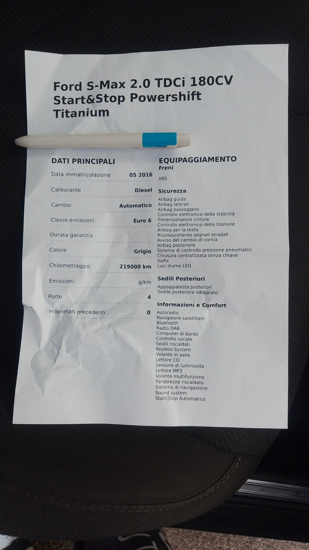 Ford S-Max 2.0 TDCi 180CV 7 POSTI Powershift Titanium
