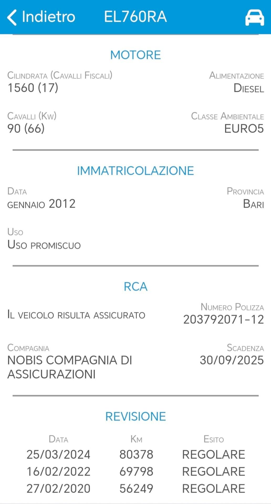 Peugeot Partner 1600hdi 90cv prolungato 3posti km81000