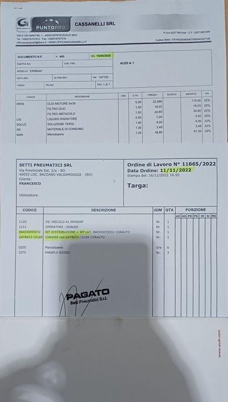 Audi A1 A1 SPB 1.6 TDI 105 CV KM CERTIFICATI