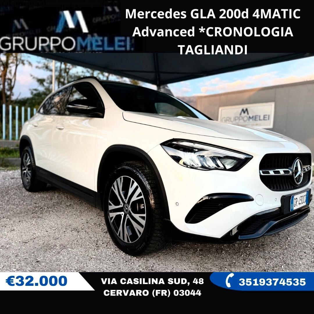 Mercedes GLA 200d 4MATIC Advanced *CRONOLOGIA TAGLIANDI