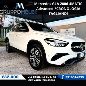 Mercedes GLA 200d 4MATIC Advanced *CRONOLOGIA TAGLIANDI