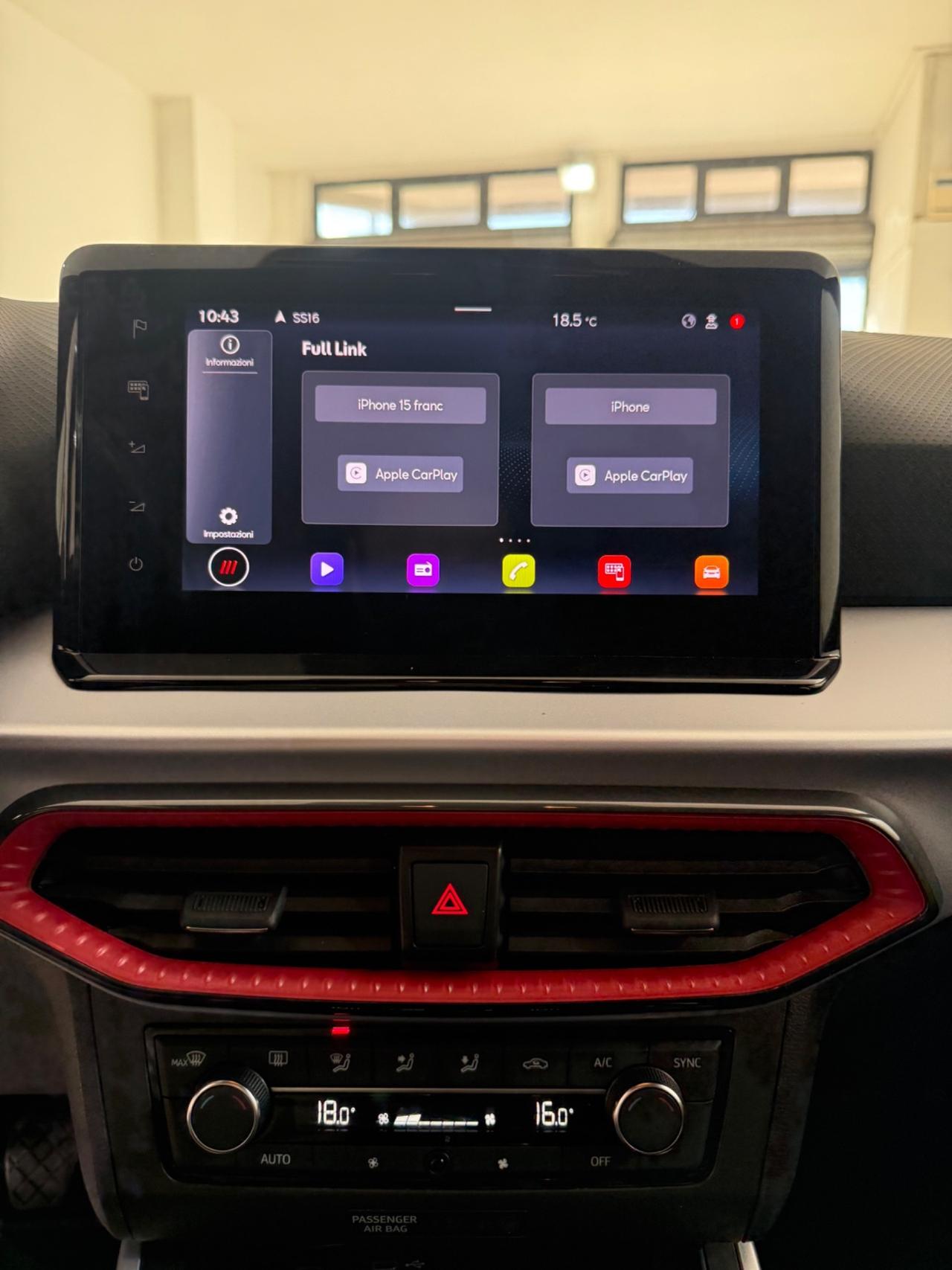 Seat Arona 1.0 tgi FR 90cv NAVI,APPLE CARPLAY,FULL LED,KM CERTIFICATI SEAT,SENSORI PARCHEGGIO