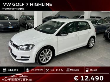 VW GOLF 7 1.6 TDI 5p. Highline FINANZIABILE