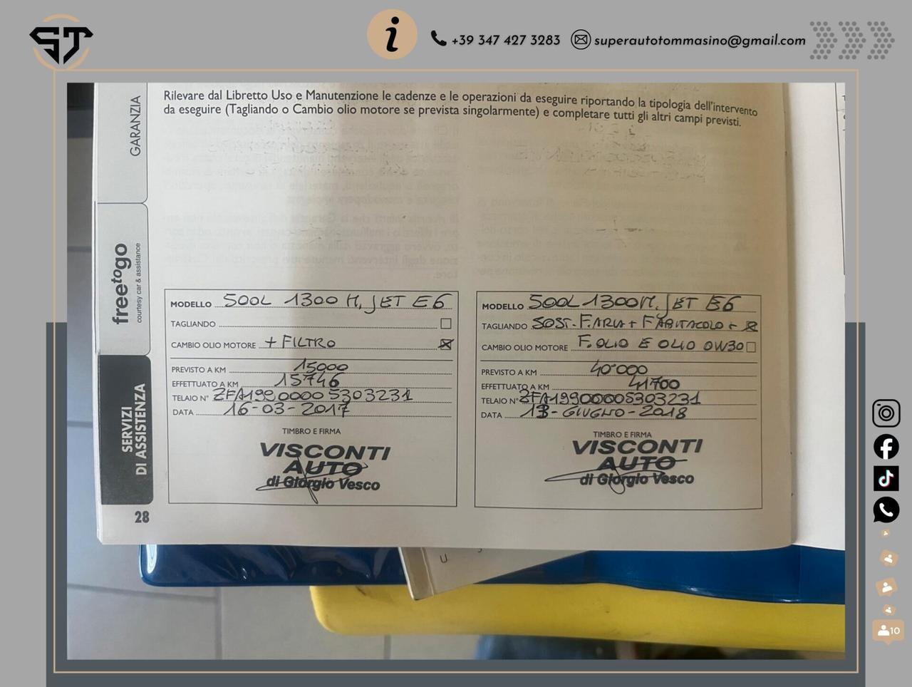 Fiat 500L 1.3 MJ 95 CV Cambio aut Garanzia 12 mesi