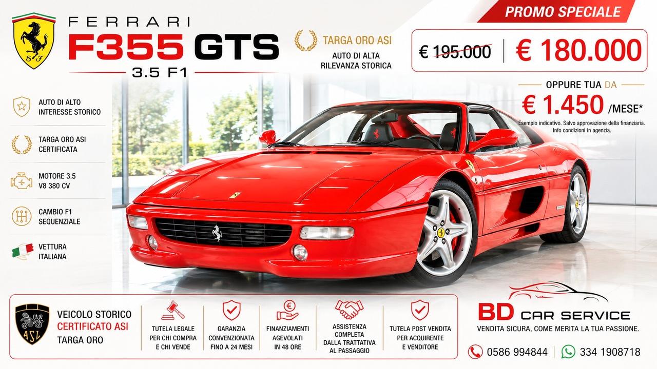 FERRARI F355 GTS F1 | ITALIANA | 24.200 KM | TARGA ORO ASI | ESEMPLARE DA COLLEZIONE