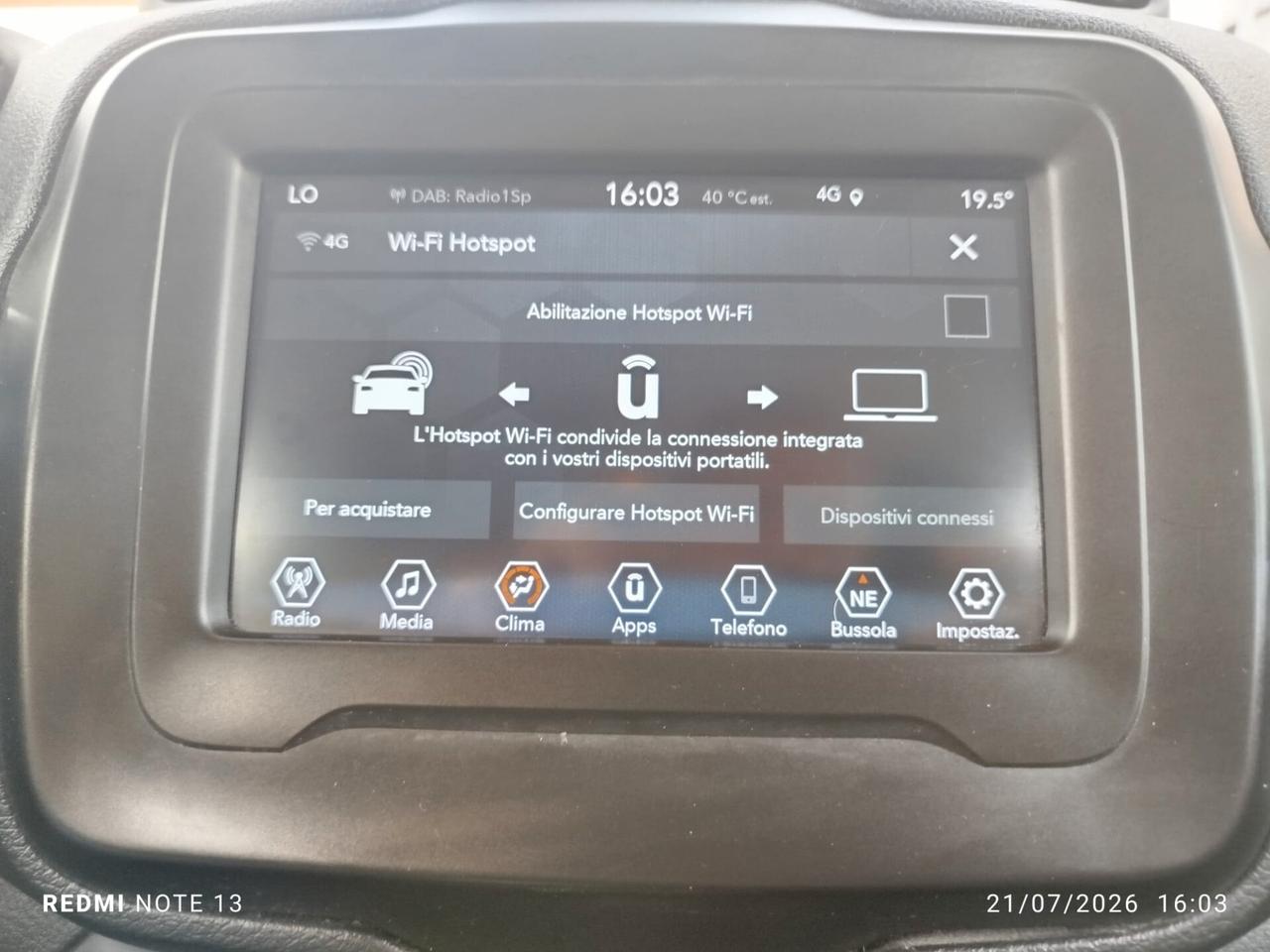 RENEGADE 1.6 Mjt 130 CV Limited *PREZZO VERO* UNIPRO-CRONO TAGLIANDI
