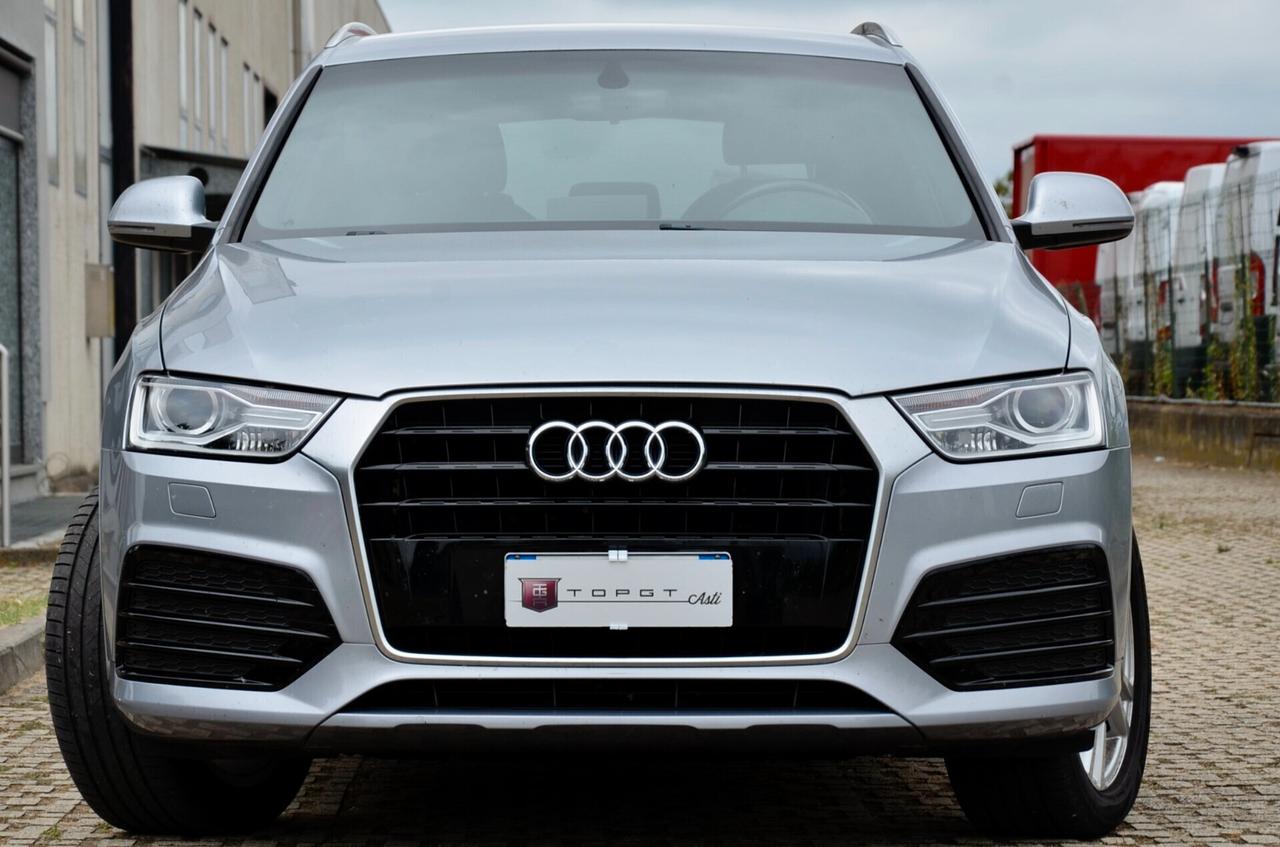 AUDI Q3 2.0 TDI S-LINE INT-EXT 150cv, UNICOPROPRIETARIO, UFF ITALIANA, EURO 6B, XENO, 18", PERMUTE