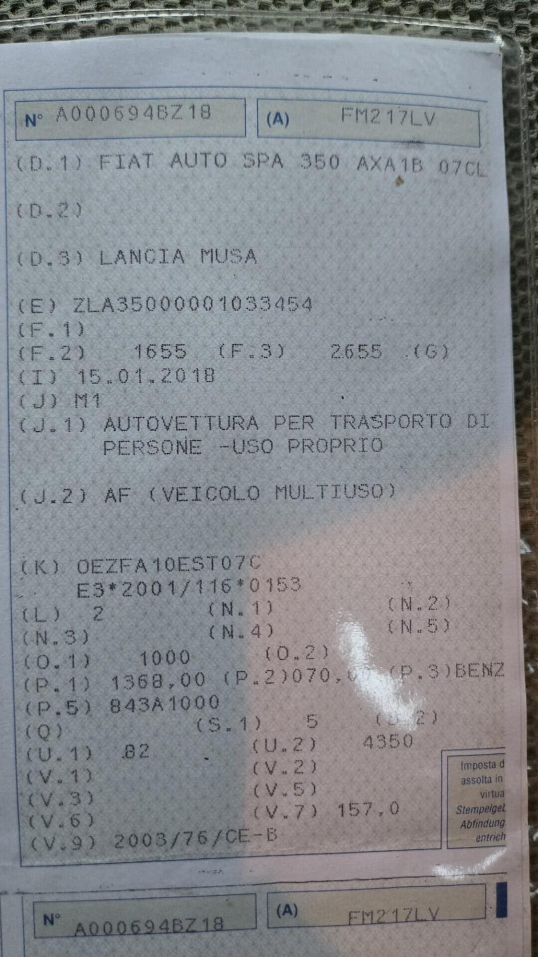 Lancia MUSA 1.4 16V Platino