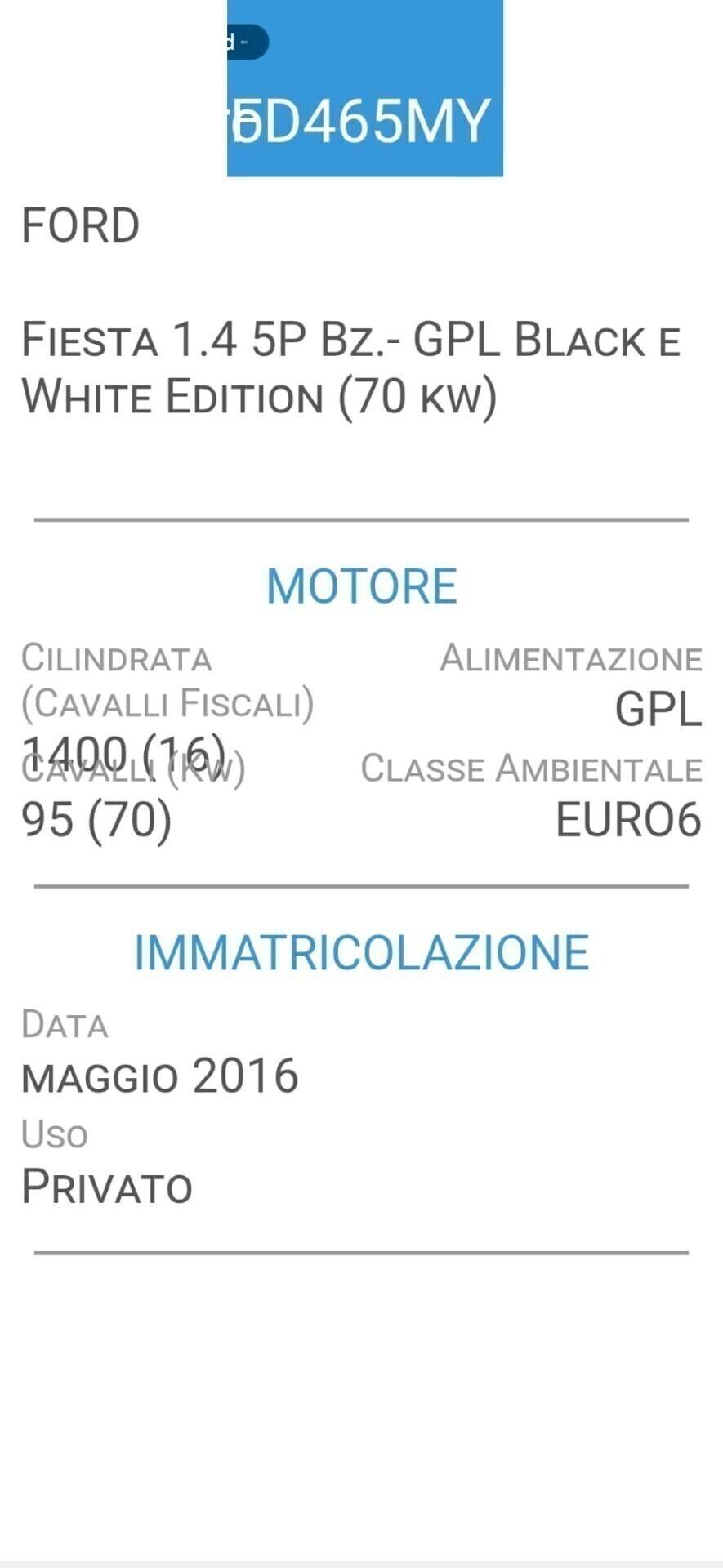 Ford FIESTA 1.4 GPL-UNICO PROPR-NAVI-3 REVISIONI